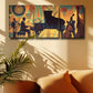 3pcs Jazz Band Performance with Vibrant Geometric Metal Print Ready to Hang Art