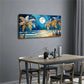 Abstract Beach Sunset with Full Wall Art Canvas Office Home Room Framed 120x60cm