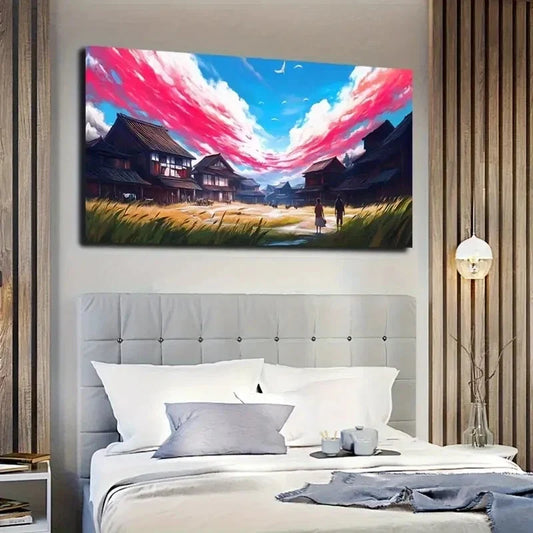 Landscape with Soaring Wall Art canvas office home room framed 120x60cm