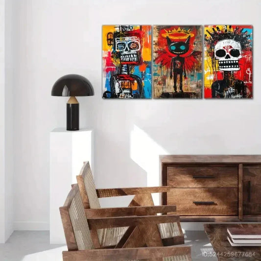 3pcs Abstract Expressionism Art Modern Art Style Metal Print Ready to Hang Art