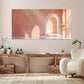 Peach Pastel Arche Columns wall canvas office home room framed 120x60cm