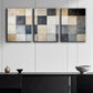 3pcs Muted Color Geometric Design Metal Print Ready to Hang Art