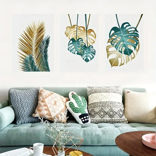 3pcs Tropical Green Plant Metal Print Ready to Hang Art