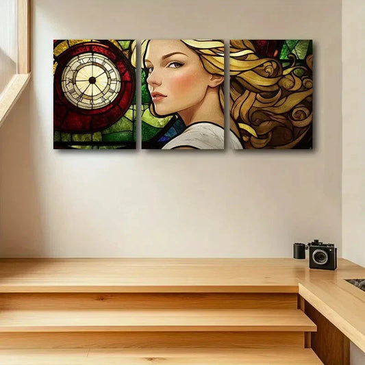 3pcs Time goddess Metal Print Ready to Hang Art