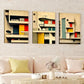 3pcs Abstract Modern Triptych Corbusier Blocks Wall Art Set Canvas Framed 40x60cm - High Quality Print 100% Australian Made Wall Canvas Ready to Hang