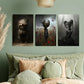 3pcs Cute Werewolves, Cute Gothic style Metal Print Ready to Hang Art