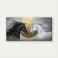 Horses Before the Golden Sun Wall Art Canvas Office Home Room Framed 80x45cm