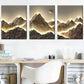 3pcs Golden Mountain Sunrise Metal Print Ready to Hang Art