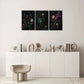 3pcs Dark Floral Decoration Horror Poster Metal Print Ready to Hang Art