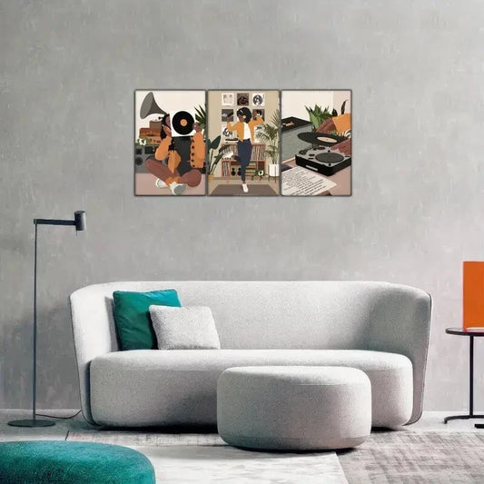 3pcs Fashion Art Posters Urban Art Trendy Art Metal Print Ready to Hang Art