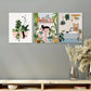 3pcs Minimal Botanical Bath tub & House Plant Metal Print Ready to Hang Art