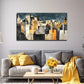 Abstract City Suitable Wall Art Canvas Office Home Room Framed 80x45cm