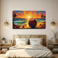 Vibrant Ocean & Palm Tree Wall Art Canvas Office Home Room Framed 120x60cm