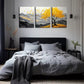 3pcs A Yellow Big Tree on a Mountain Wall Art Set Canvas Framed 40x60cm - High Quality Print 100% Australian Made Wall Canvas Ready to Hang