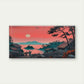 Chinese Inspired Asian Village Wall Art Canvas Office Home Room Framed 120x60cm