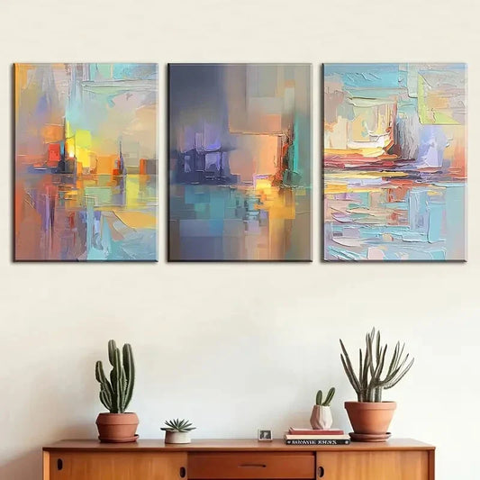 3pcs   modern stylish abstract  Metal Print Ready to Hang Art