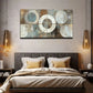 Abstract Style Retro Circle Wall Art Canvas Office Home Room Framed 120x60cm