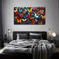 Vibrant Butterfly Design Wall Art Canvas Office Home Room Framed 80x45cm