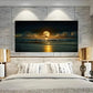 Vintage Moonlight Seascape wall canvas office home room framed 120x60cm