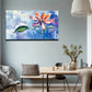 Vibrant Red Orange & Purple Wall Art canvas office home room framed 120x60cm