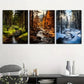 3pcs season pine forest scene  Metal Print Ready to Hang Art