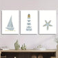 3pcs  Cartoon watercolor sailing ship lighthouse Metal Print Ready to Hang Art