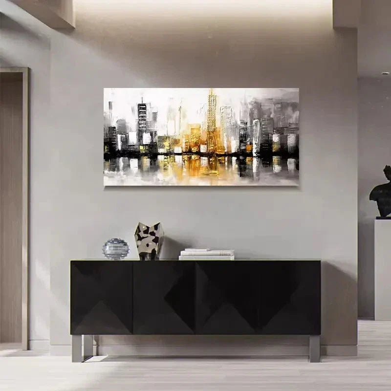 Modern Abstract Geometric Wall Art Canvas Office Home Room Framed 120x60cm