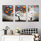 3pcs Vibrant Butterfly Whimsical Girl Metal Print Ready to Hang Art