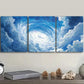 3pcs Modern Blue & White Swirl Pattern Metal Print Ready to Hang Art