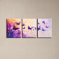 3pcs Vibrant Purple Butterfly Metal Print Ready to Hang Art