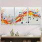 3pcs Vibrant Music Notes Abstract Colorful Metal Print Ready to Hang Art