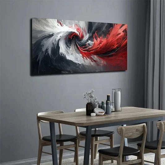 White And Black Vortex Design Wall Art canvas office home room framed 120x60cm