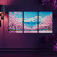 3pcs Japanese Mount Fuji Scenery, Cherry Tree Canvas Framed 40x60cm - High Quality Print 100% Australian Made Wall Canvas Ready to Hang