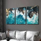 3pcs blue ocean, wave seaside scenery Wall Art Set Canvas Framed 40x60cm - High Quality Print 100% Australian Made Wall Canvas Ready to Hang