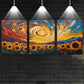 3pcs Golden Sunflowers & Swirling Sky Metal Print Ready to Hang Art
