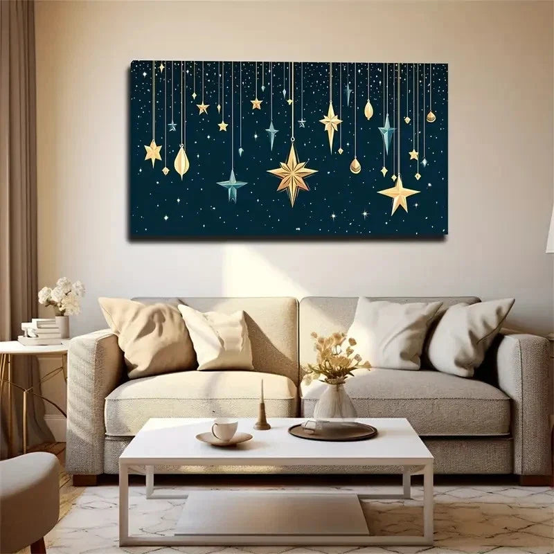 Stars Various Sizes Suitable Wall Art Canvas Office Home Room Framed 120x60cm