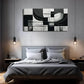 Black And White Abstract Wall Art Canvas Office Home Room Framed 120x60cm