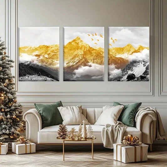 3pcs Rizhao Jinshan Poster, Metal Print Ready to Hang Art
