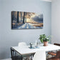 Forest Landscape Golden light Wall Art Canvas Office Home Room Framed 120x60cm