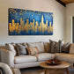 Golden High-Rise Buildings Wall Art Canvas Office Home Room Framed 120x60cm