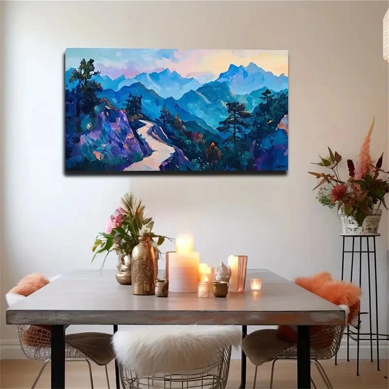 Abstract Mountains Impressive Wall Art Canvas Office Home Room Framed 120x60cm