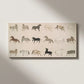 Vintage Horse Illustration Art Wall Art Canvas Office Home Framed 120x60cm