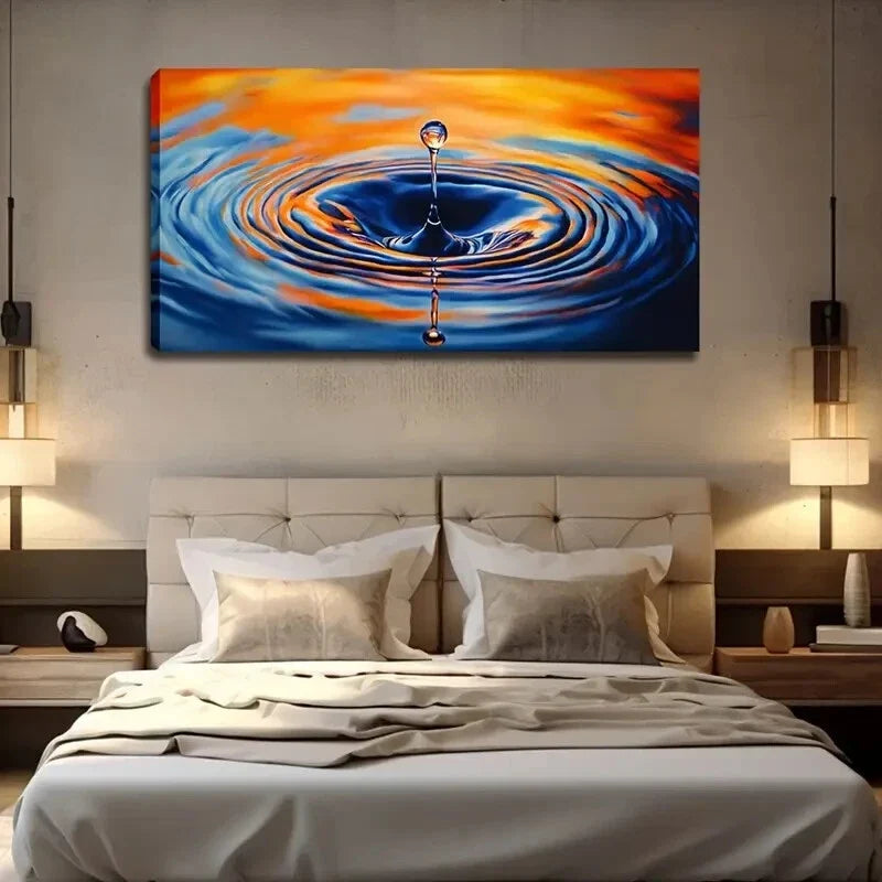 Beautiful Water Drop Design Wall Art Canvas Office Home Room Framed 120x60cm