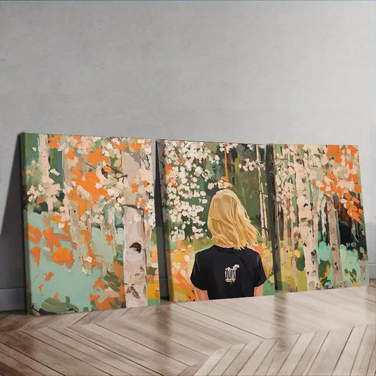 3pcs   Spring forest Nature Trees  Wall Art Set Canvas Framed 40x60cm - High Quality Print 100% Australian Made Wall Canvas Ready to Hang