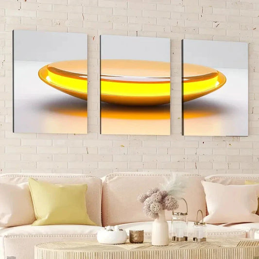 3pcs Abstract Geometric Stunning Yellow Boul Wall Art Set Canvas Framed 40x60cm - High Quality Print 100% Australian Made Wall Canvas Ready to Hang