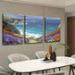 3pcs Flowers With Grass Mountain & Sea Canvas Framed 40x60cm - High Quality Print 100% Australian Made Wall Canvas Ready to Hang