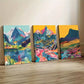 3pcs Elegant Cader Idris Yr Wyddfa Pen y Fan Wall Art Set Canvas Framed 40x60cm - High Quality Print 100% Australian Made Wall Canvas Ready to Hang