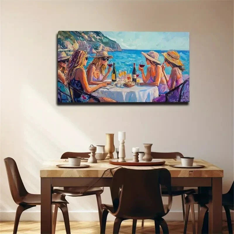 Women Wearing Brightly Colored Wall Art Canvas Office Home Room Framed 80x45cm