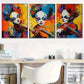 3pcs Colorful Clown Violinist artistic atmosphere Wall Art Set Canvas Framed 40x60cm - High Quality Print 100% Australian Made Wall Canvas Ready to Hang