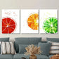 3pcs Bloody oranges, watercolor style orange slice Metal Print Ready to Hang Art